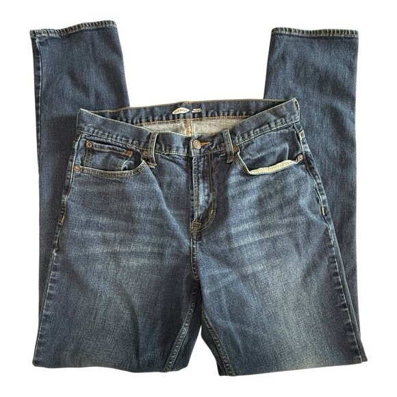 Old Navy Mens Straight Leg Athletic Built In Flex~Size 32x34~Blue Stretch Denim - Picture 7 of 10